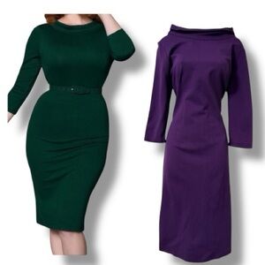 Laura Byrnes Joanie Pinup Wiggle Dress Purple Size XL